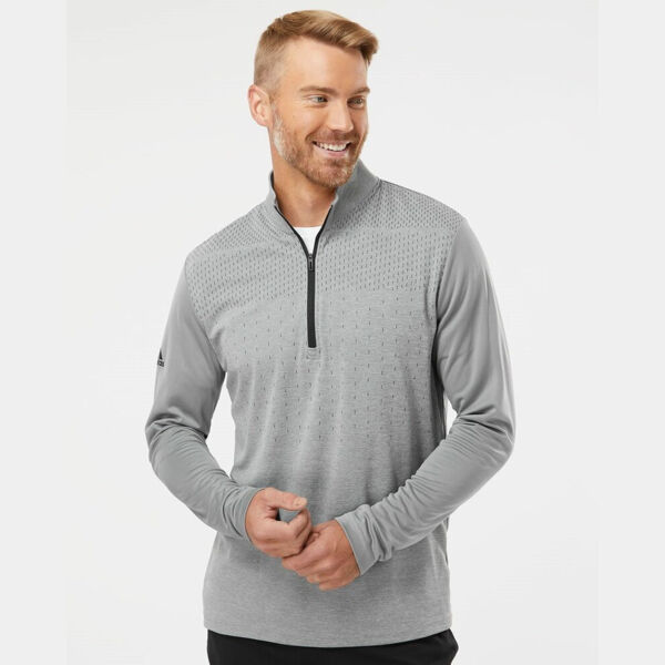 Men's Ultimate365 Heather Block Printed Quarter-Zip Pullover Thumbnail