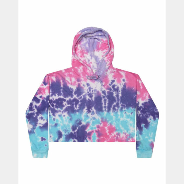 Women's Tie-Dyed Crop Hooded Sweatshirt Thumbnail