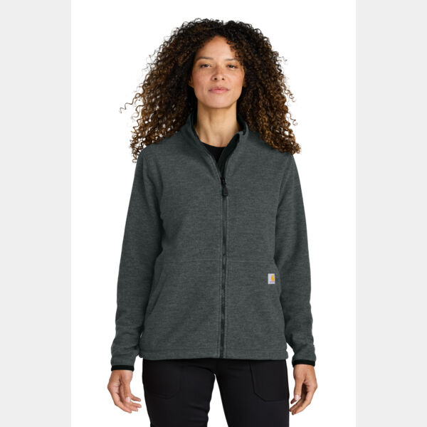 Women's Textured Full Zip Fleece Jacket Thumbnail