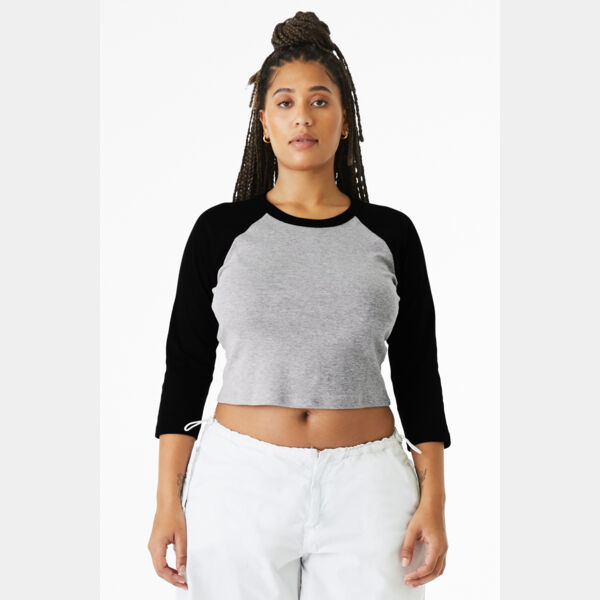 Women's Micro Rib 3/4 Raglan Baby Tee Thumbnail