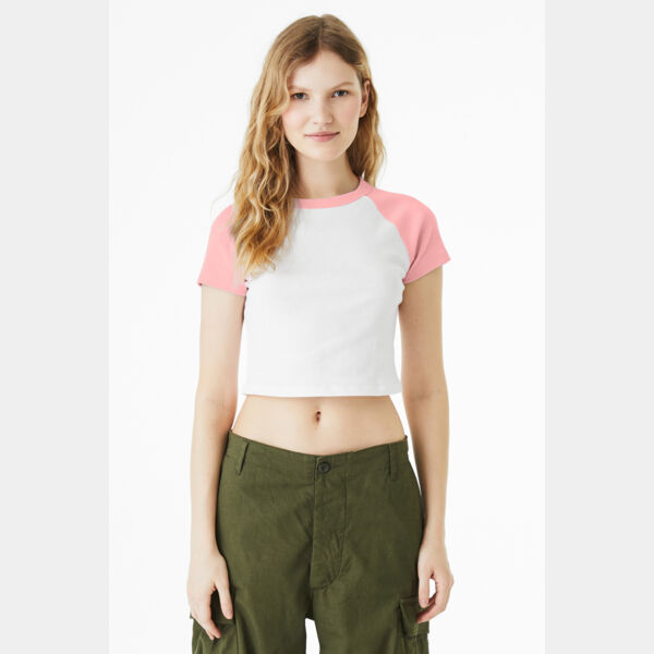 Women's Micro Rib Raglan Baby Tee Thumbnail