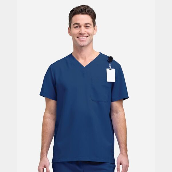 Men's V-Neck Pocket Scrub Top Thumbnail