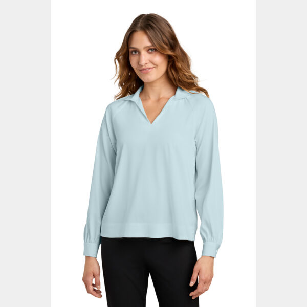 Women's Long Sleeve Buttery Soft Popover Blouse Thumbnail