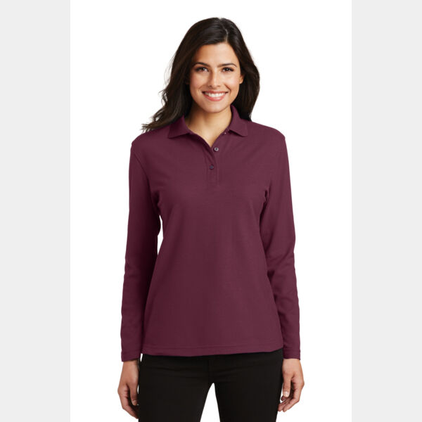 Women's Silk Touch Long Sleeve Polo Thumbnail