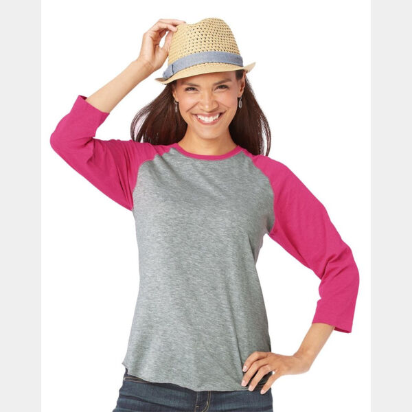 Women's Baseball Fine Jersey Three-Quarter Sleeve Tee Thumbnail