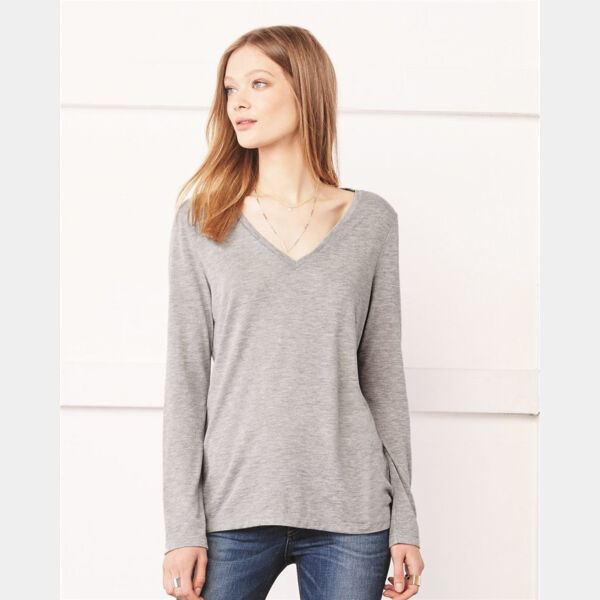 Women's Flowy Long Sleeve V-Neck Tee Thumbnail