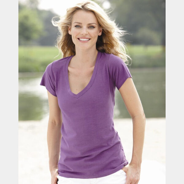 Women's V-Neck Slub T-Shirt Thumbnail