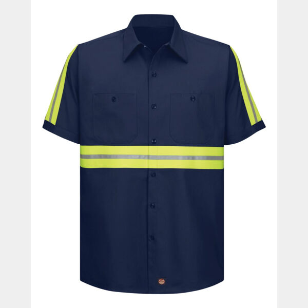 Men's Enhanced Visibility Short Sleeve Cotton Work Shirt Thumbnail