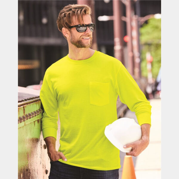 Unisex Workwear Long Sleeve Pocket T-Shirt Thumbnail