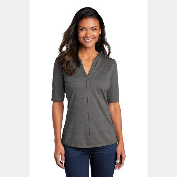 Women's Stretch Heather Open Neck Top Thumbnail