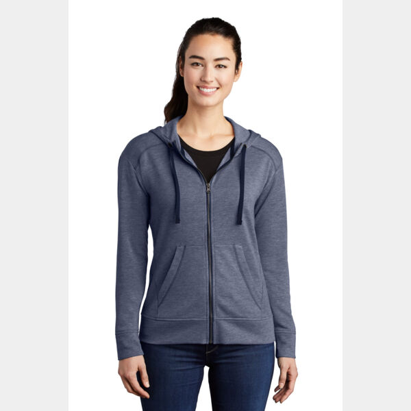 Women's PosiCharge ® Tri Blend Wicking Fleece Full Zip Hooded Jacket Thumbnail