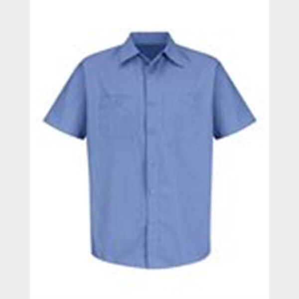 Men's Tall Industrial Stripe Short Sleeve Work Shirt Thumbnail