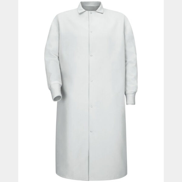 Unisex Gripper-Front Pocketless Butcher Coat With Knit Cuffs Thumbnail
