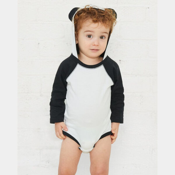 Infant Fine Jersey Character Hooded Long Sleeve Bodysuit with Ears Thumbnail