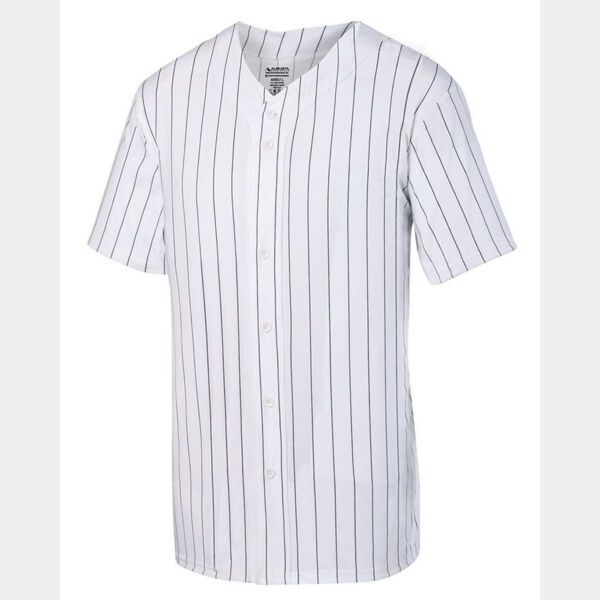Unisex Pinstripe Full Button Baseball Jersey Thumbnail