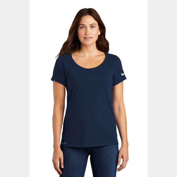 Ladies Dri FIT Cotton/Poly Scoop Neck Tee Thumbnail